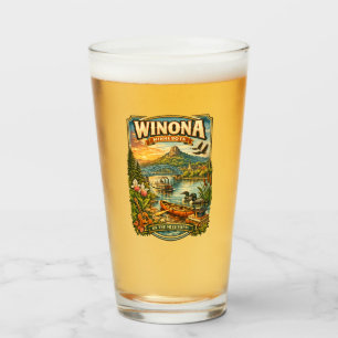 Tasse en verre souvenir unique de Winona, MN Minne