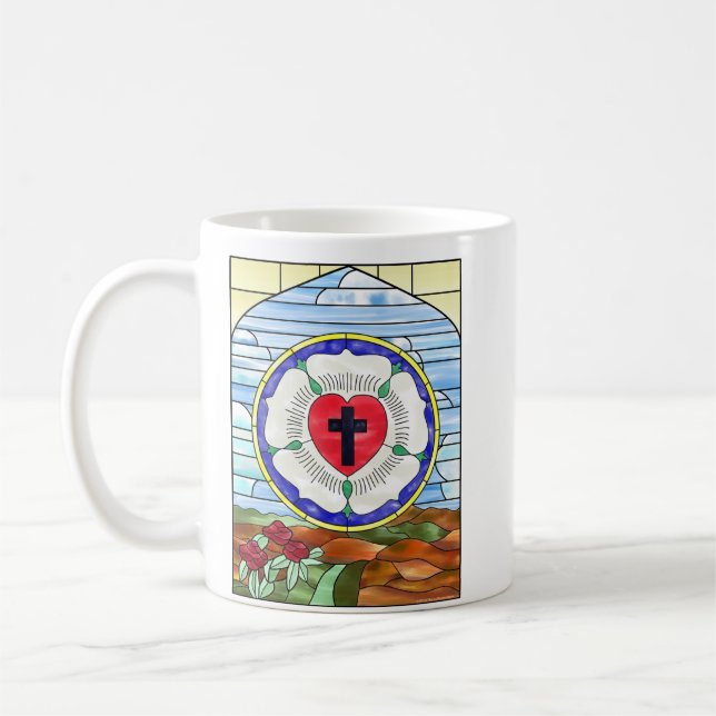 Tasse en verre teinté à la rose de Luther (Gauche)