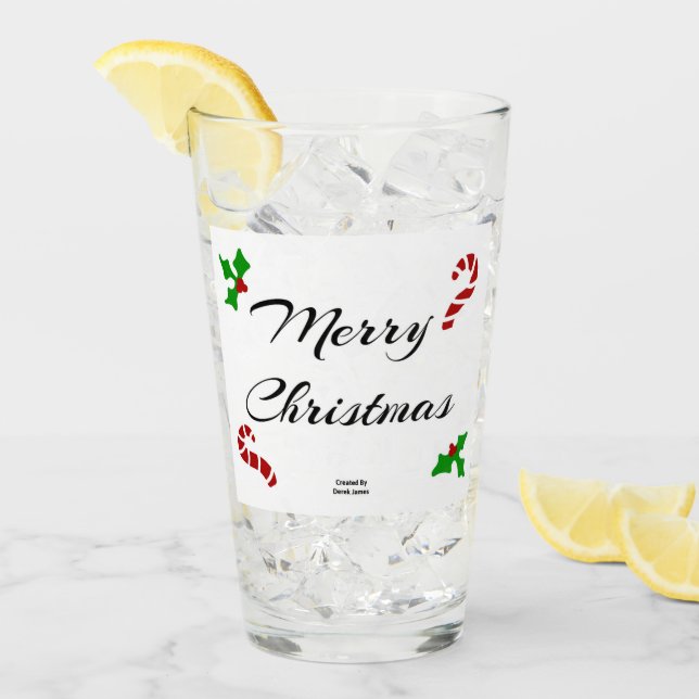 Tasse en verre Vœux de Noël (Devant glace)