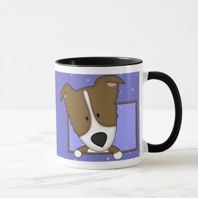 Tasse encadrée de border collie de brun de bande (Droite)