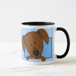 Tasse encadrée de chien de Plott de bande dessinée