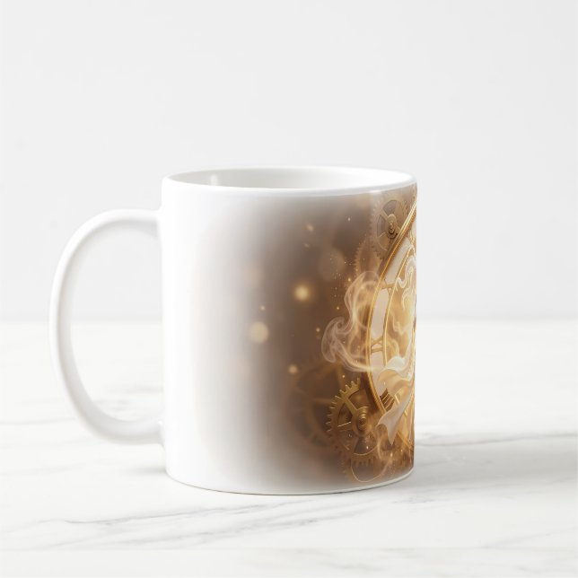 Tasse Enchantée Cœur Doré à Travers le Temps (Gauche)