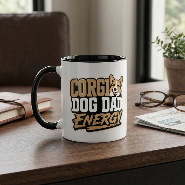Tasse Énergie Papa Chien Corgi (Corgi Dog Dad Energy Mug)