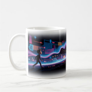 Tasse Enfant entre dans une grille néon tourbillon