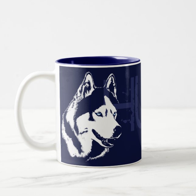Tasse enrouée de chien de traîneau sibérien de (Gauche)