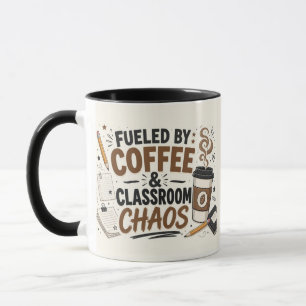 Tasse enseignant alimentée par le café et le chaos