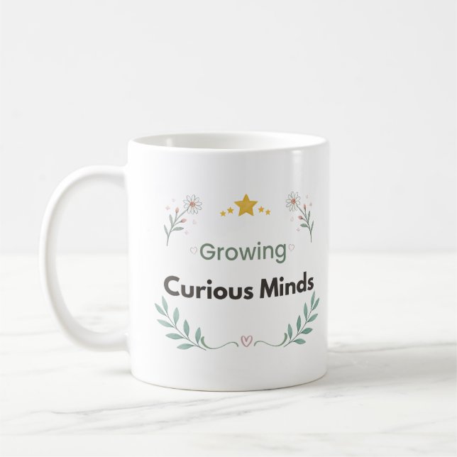 Tasse enseignant Fleurs Esprits Curieux en Éveil (Gauche)