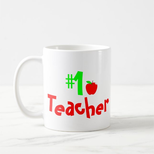 Tasse Enseignant Numéro 1, Meilleur Cadeau pour En (Gauche)
