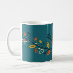 Tasse enveloppante à guirlande de feuilles et oise