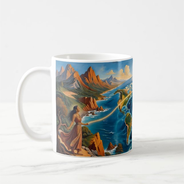 Tasse Épique Monde Relié à Travers les Continents (Gauche)