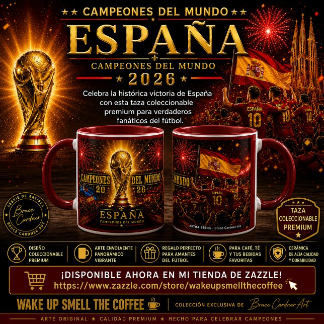 Tasse Espagne Champions du Monde 2026 (Créateur téléchargé)