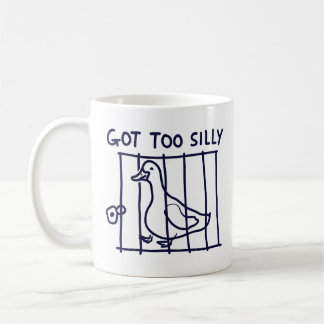Tasse "Est devenu trop idiot" Canard en cage