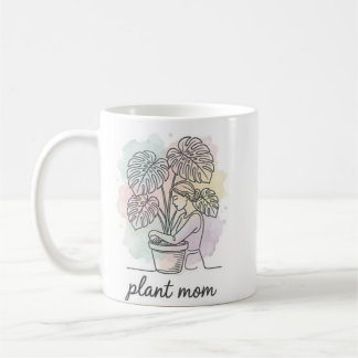 Tasse esthétique éclaboussure aquarelle Plant Mom