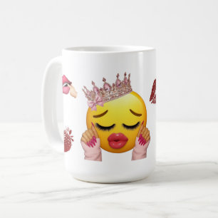 Tasse esthétique Emoji Princesse Y2K Mignonne