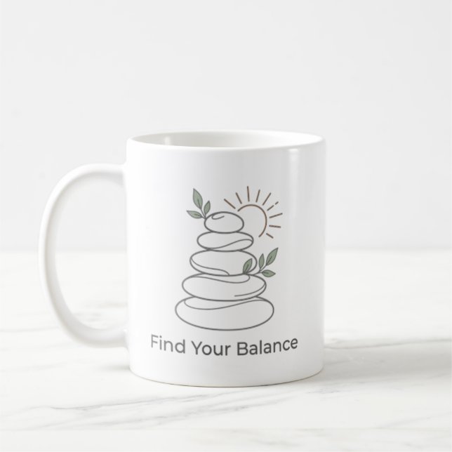 Tasse esthétique Zen « Trouvez votre équilibre » (Gauche)