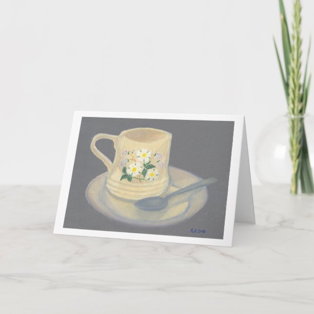 Tasse et soucoupe - carte de voeux (Devant)