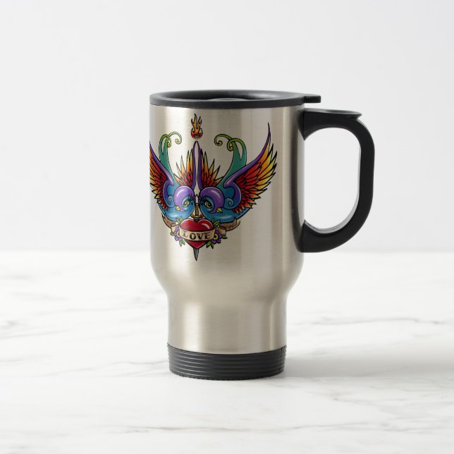 Tasse éternelle de voyage de tatouage d'hirondelle (Droit)