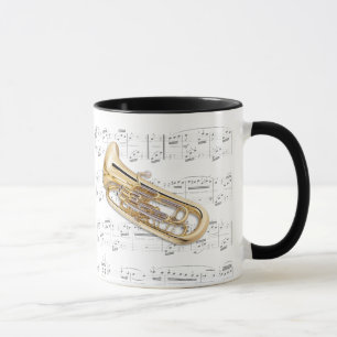 Tasse - euphonium avec la musique de feuille