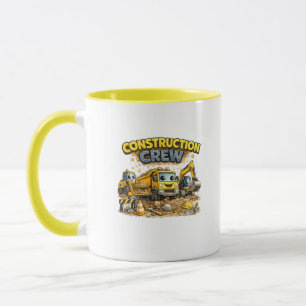 Tasse excavatrice de dessin animé mignon d'équipe
