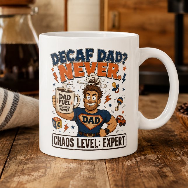 Tasse Expert Niveau Chaos Papa Décaféiné Cadeau Fê (Créateur téléchargé)