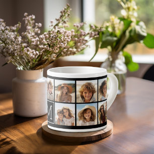 Tasse Expresso 11 Grille de Collage avec Monogramme