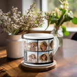 Tasse Expresso 11 Photo Instagram Collage personnalisé Monogramme<br><div class="desc">Noir et blanc - Utilisez jusqu'à 11 photos carrés pour créer un cadeau unique et personnel. Ou vous pouvez garder le chiot hipster et faire un gardien branché. Si vous avez besoin d'ajuster les images,  cliquez sur l'outil personnaliser pour apporter des modifications.</div>
