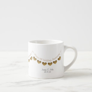 Tasse Expresso 5e Mariage du bois Saut d'Anniversaire