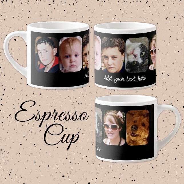Tasse Expresso 6 photo collage add text black (Créateur téléchargé)