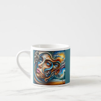 Tasse Expresso Abstract Dreamscape Ocean Serenity & Cosmic Wonder