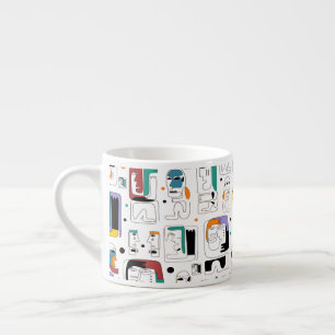 Tasse Expresso Abstrait maya anciens visages motif 1