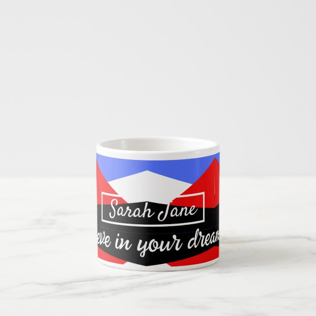 Tasse Expresso Abstrait moderne coloré | citation inspirante (Devant)