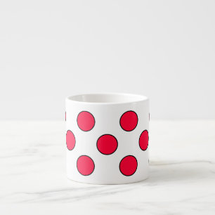 Tasse Expresso Abstrait simple élégant rouge pois blancs cercle