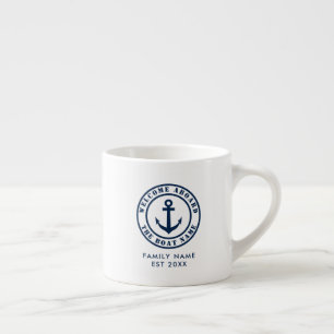 Tasse Expresso Accueil personnalisé à bord de l'ancre nautique pe