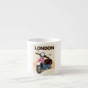 Tasse Expresso Affiche de voyage de Londres vintage scooter union