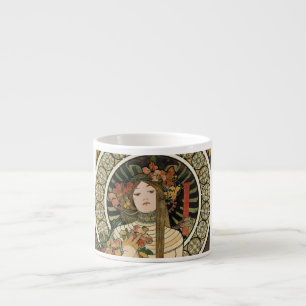 Tasse Expresso Affiche vintage Alfonse Mucha Trappistine Nouveau