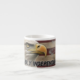 Tasse Expresso Aigle majestueux et drapeau – Esprit de liberté