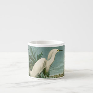 Tasse Expresso Aigrette neigeuse d'Audubon oiseau Héron blanc orn