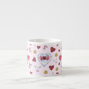 Tasse Expresso Aimer Coeur coudre aquarelle