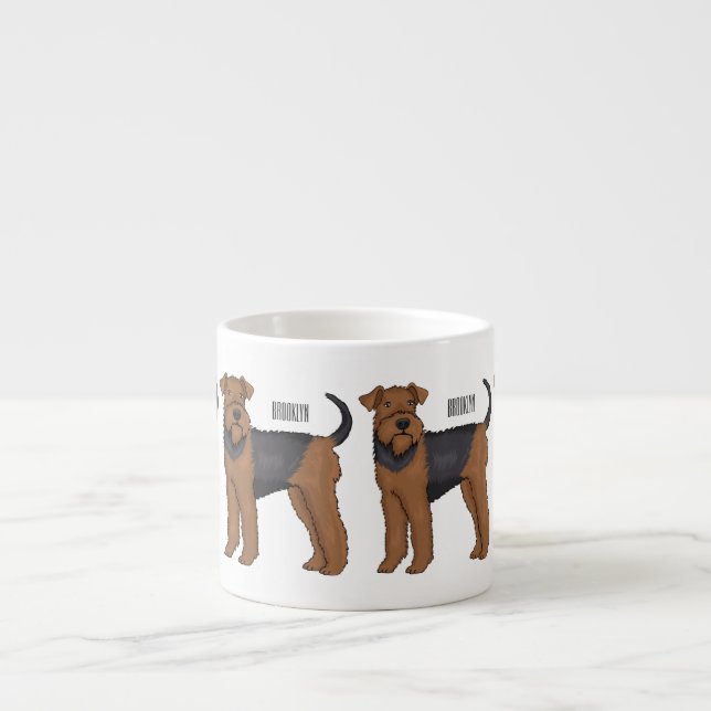 Tasse Expresso Airedale terrier dog cartoon (Devant)
