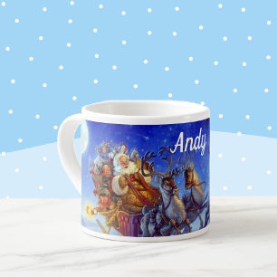 Tasse Expresso Ajouter le nom Père Noël avec Jouets Classique Pet