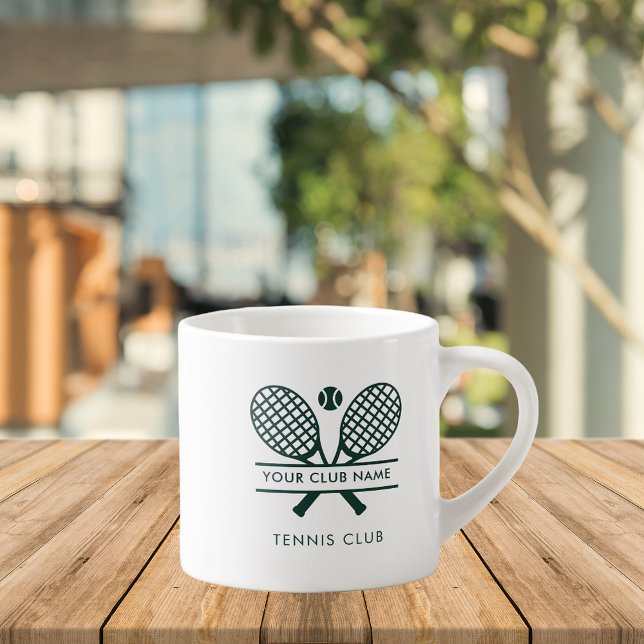 Tasse Expresso Ajouter un nom de club Green Logo Tennis Team Cust (Add Club Name Green Logo Tennis Team Custom Espresso Cup)