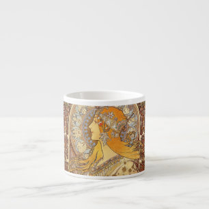 Tasse Expresso Alfonse Mucha Zodiaque Art Nouveau Femme