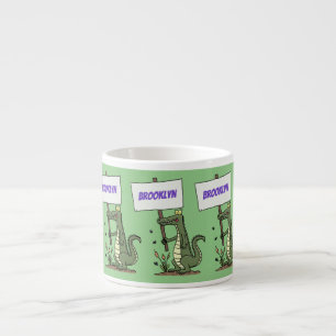 Tasse Expresso Aligator de crocodile drôle avec dessin animé