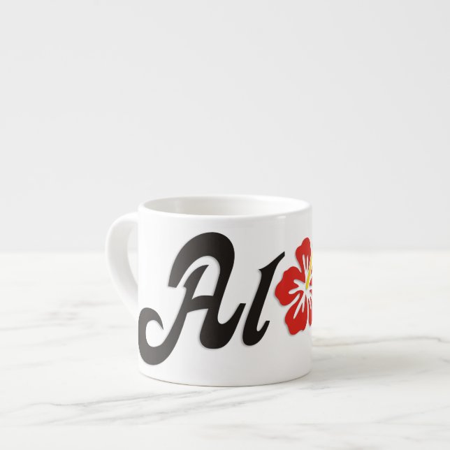 Tasse Expresso Aloha Hibiscus - plat design Hawaii + vos idées (Devant gauche)
