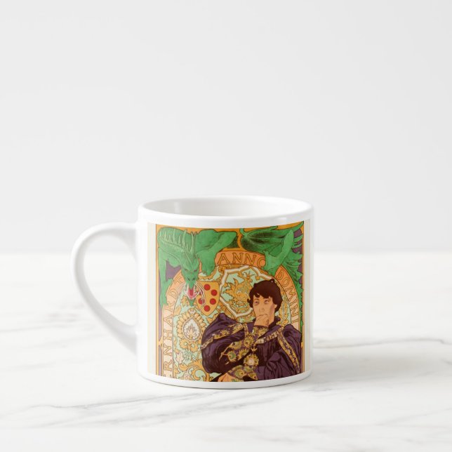 Tasse Expresso Alphonse Mucha Prince et Dragon (Gauche)