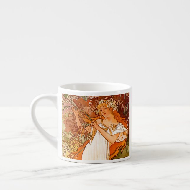 Tasse Expresso Alphonse Mucha Printemps Art Nouveau (Gauche)