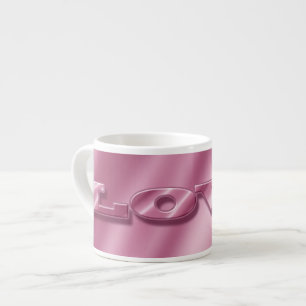 Tasse Expresso Amour. La texture du valentine rose en soie