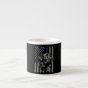 Tasse Expresso amoureux des chiens Black Labrador American Flag