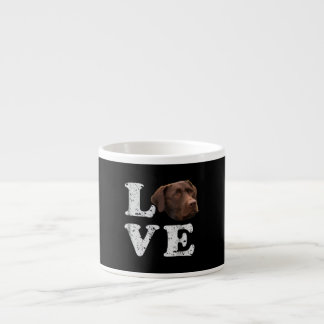 Tasse Expresso Amoureux des chiens | I Love Chocolate Labrador Re