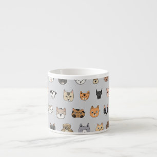 Tasse Expresso Amusement animal : Chiens de chats Doodle Mix